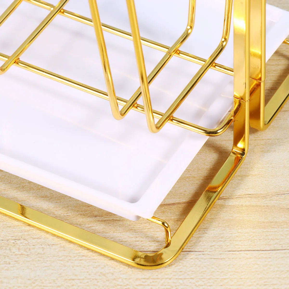 

Cup Drying Rack Holder Stand Bottle Organizer 6 Branches Anti Slip Iron Base Drainer Kitchen Bar Counter Water Cup Holder