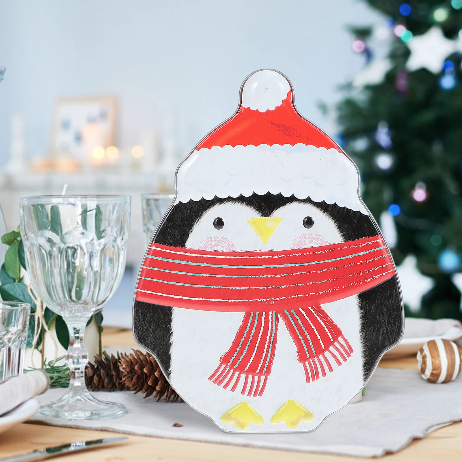 

Christmas Tin Box Packing Biscuit Mini Case Decor Storage Cookie Gift Holders Boxes Present Christmas Delicate Tinplate