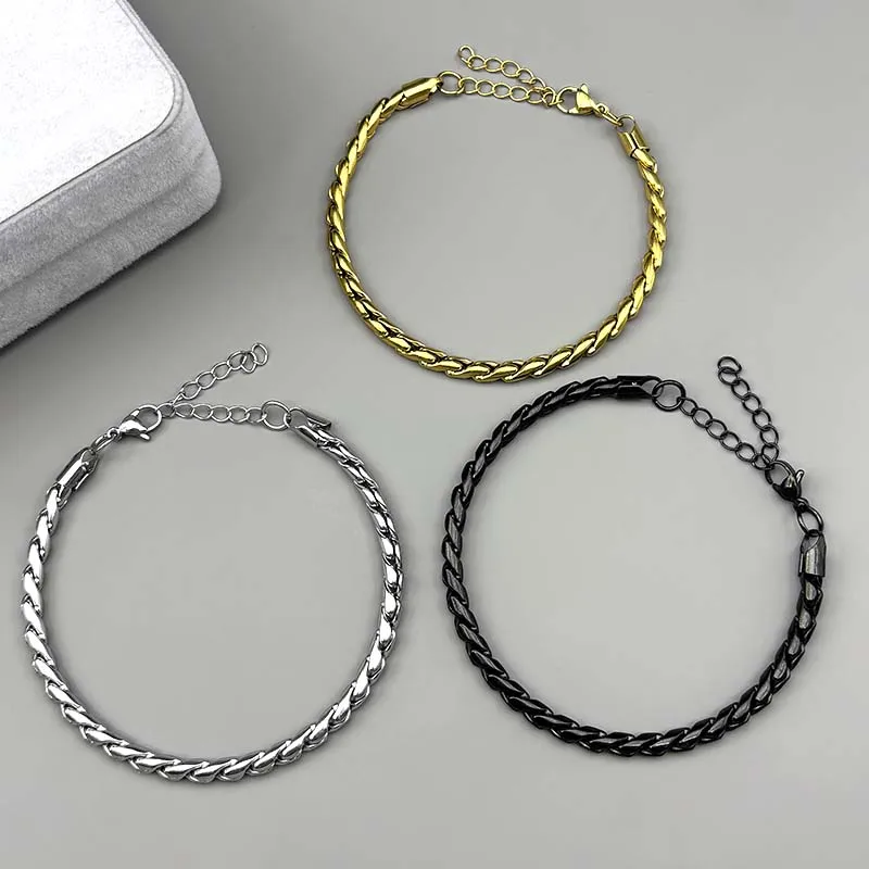 

Hiphop Thick Chains Bracelets Women Men Stainless Steel Gold Color Punk Gothic Male Man Square Ball Hand Chain Bangle Jewelry