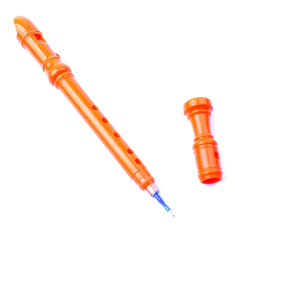 10Pcs Flute Shaped Student Gel Ink Pens Chic Creative Design for Writing Interest Boost Homework Drawing Blessing Cards