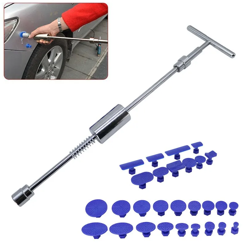 

Car Dent Repair Puller Kit Universal 38cm T Bar Repair Paintless Dent Repair Puller For Hail Damage Door Dings Dent Removal