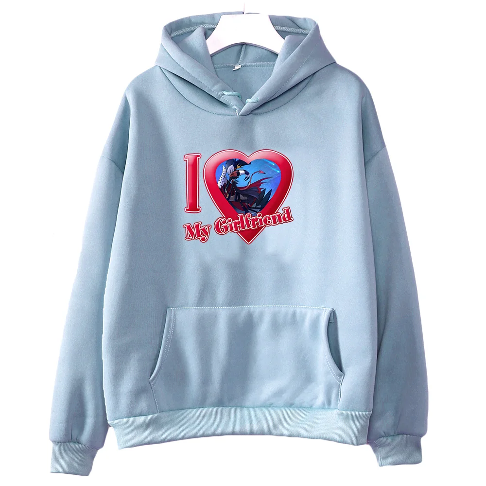 

I Love My Girlfriend Hooded Helluva Boss Harajuku Kawaii Sweatshirt Anime Print Fleece Clothes Sudaderas Cartoon Soft Pullovers