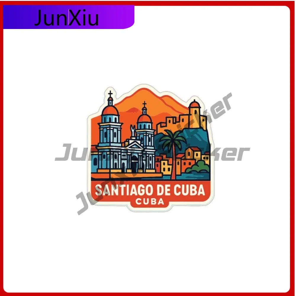

Сантьяго Де Куба, наклейка для городского отдыха, декоративная виниловая наклейка, аксессуар, чехол на тележке, наклейки на мотоциклетный шлем, наклейки для автомобиля