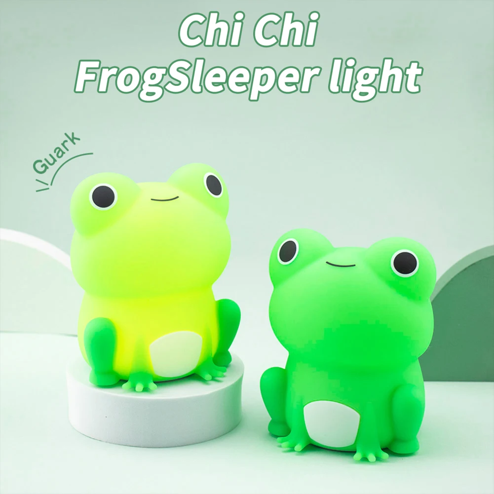 Niedliche Silikon Frosch führte Nachtlicht Touch Sensor dimmbare Timer USB wiederauf ladbare Nachttisch lampe für Kinder Baby Schlafzimmer Dekor