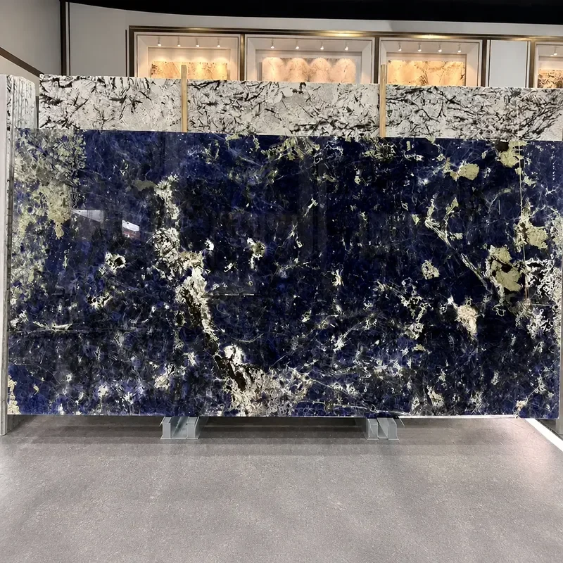 Bolivian Blue Luxury Natural Stone Slab for Living Room Background Wall Coffee Table Dining Table Cabinet and Island