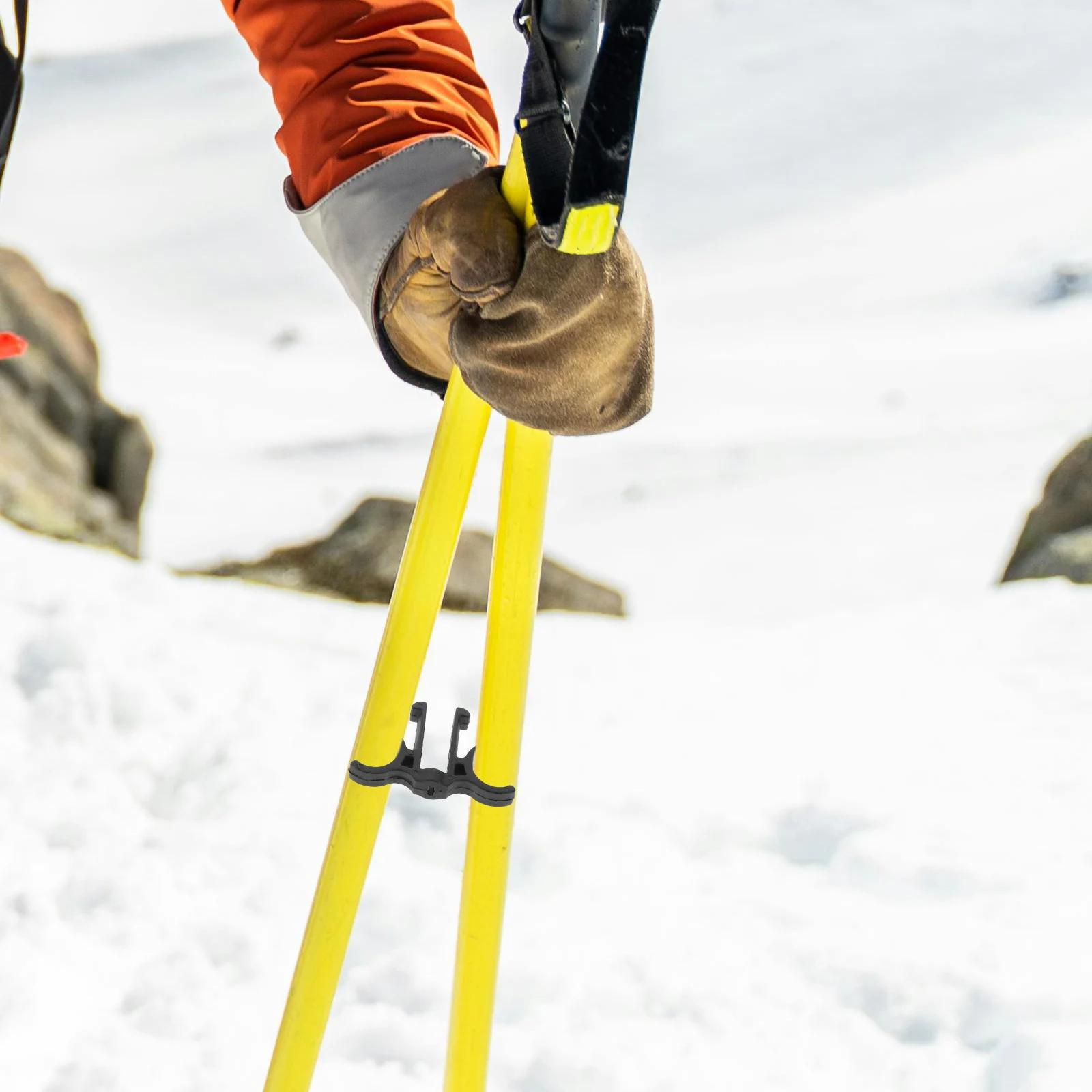 5 قطعة مقاطع القطب البلاستيكية الرحلات موثوقة مشبك كليب التنزه القطب حامل عصا للمشي المفاجئة في الهواء الطلق استخدام المشي لمسافات طويلة كليب