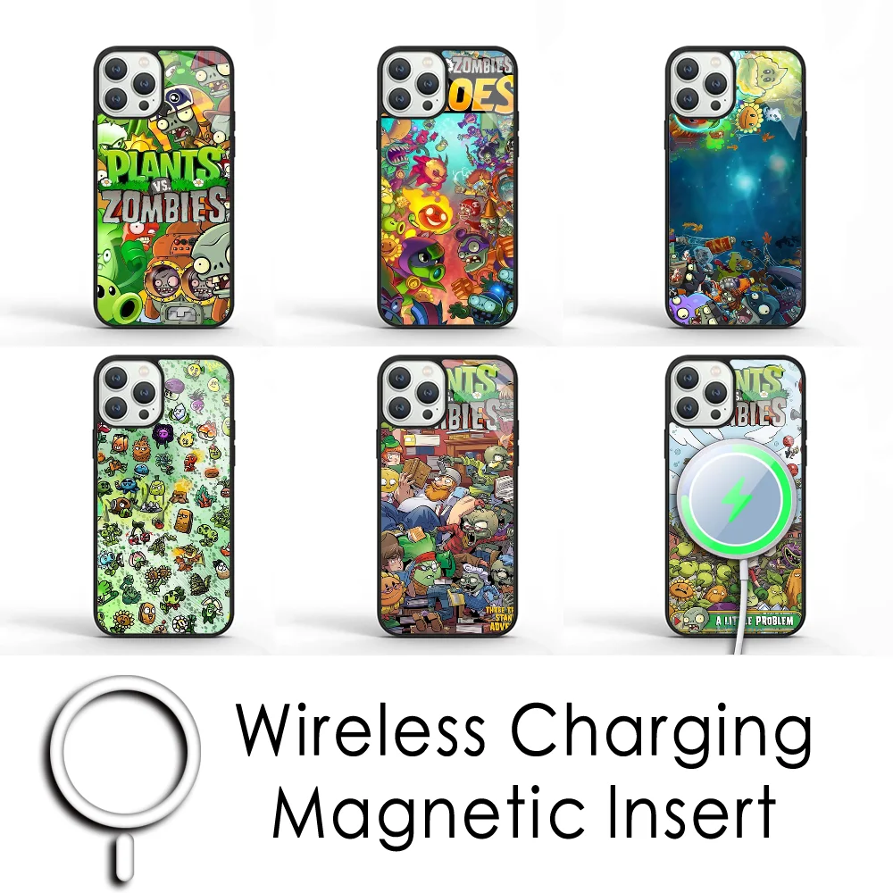 

Game Plants V-Vs Zombies Phone Case For IPhone 16 15 Pro Max Case 14 Plus 13 12 11 Magesafe Magnetic Wireless Charge Cover