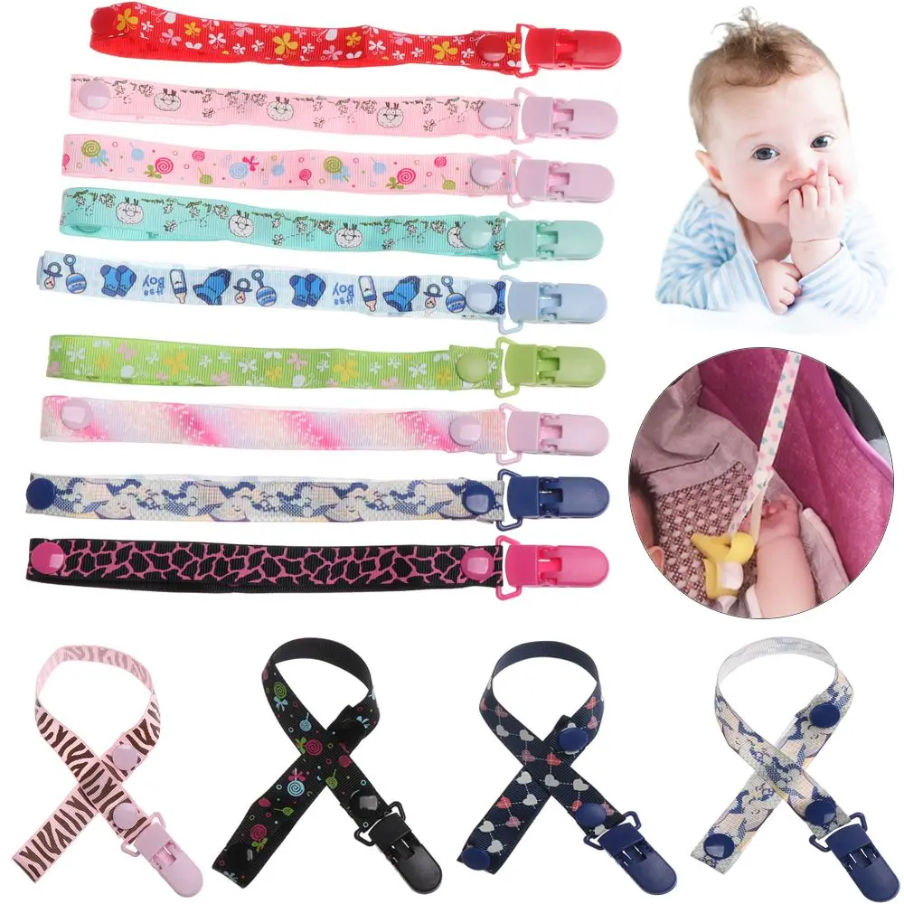 1pc Colorful Pacifier Chain Adjustable Length Baby Teething Dummy Clips Anti-drop Rope Nipple Strap