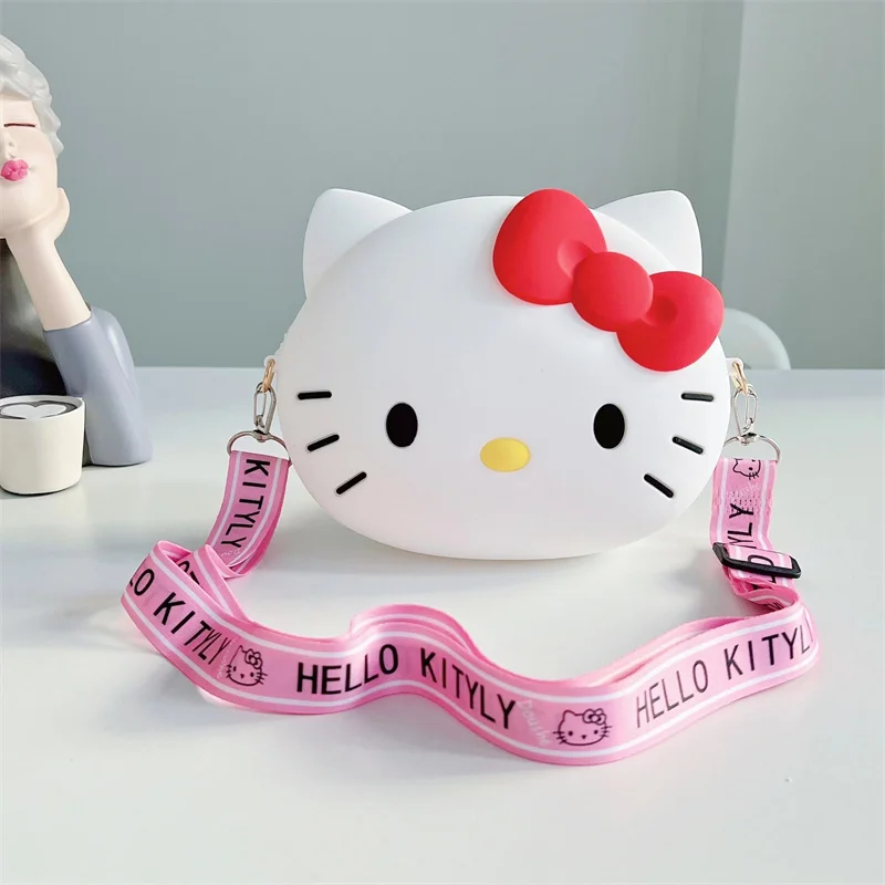 Sanrio Hello Kitty Silicone Zero Wallet Cute Girl&Child Cartoon Messenger Bag Kawaii Bluetooth Earphone Bag Holiday Gifts Toys