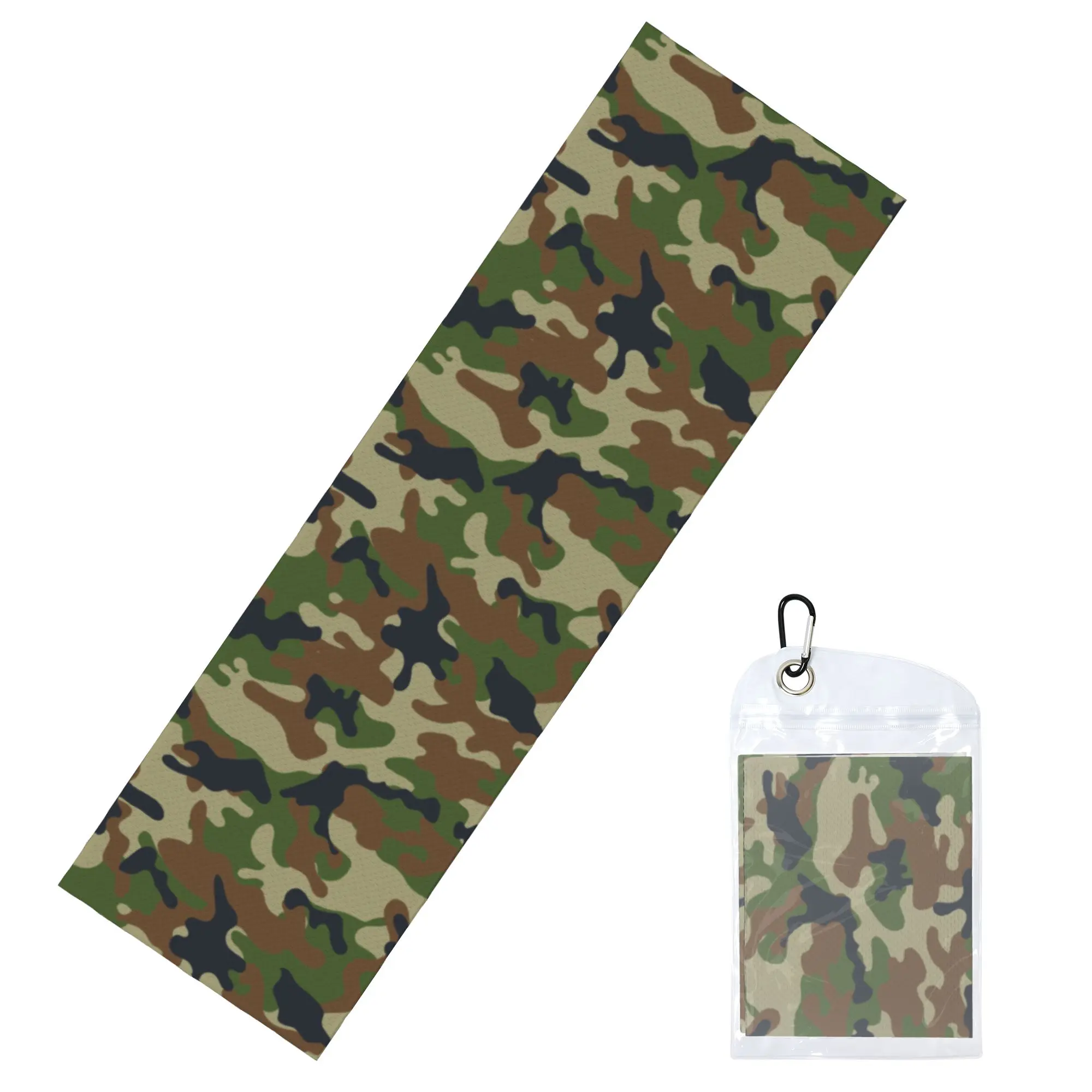 Woodland Camouflage Cold Exercise Towel Camo Yoga And Fitness Running Outdoor Activities Travelling Swimming Camping Towels