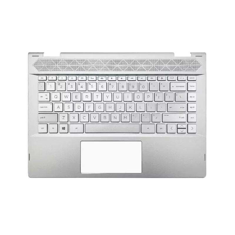 Palmrest Keyboard without backlight For HP X360 14-CD 14M-CD TPN-W131 Silver Color