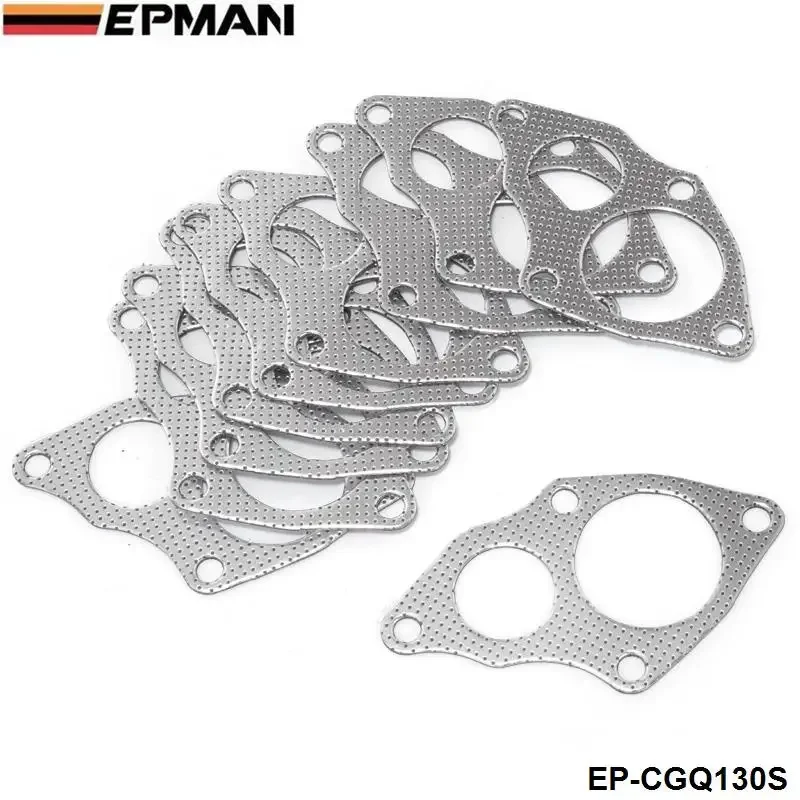

EPMAN Aluminum Turbo To Downpipe Gasket 10PCS/LOT For Mitsubishi EVO 1-3 / 4G63 EP-CGQ130S