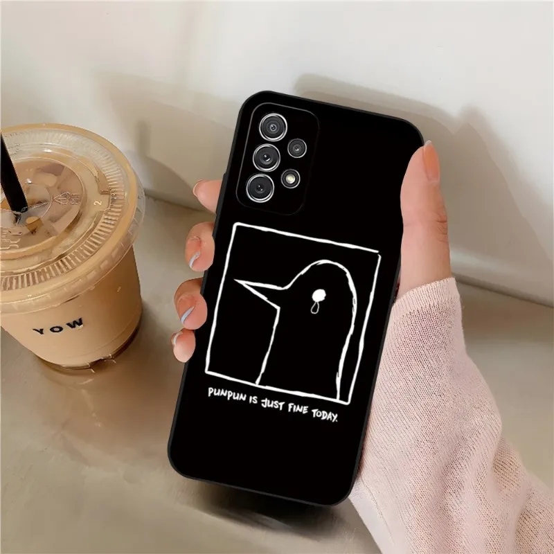 Oyasumi Punpun Minimalist Punpun Phone Case For Samsung A52 A53 A51 A12 A50 A33 A13 A22 A31 A40 A03S A32 A21 A81 A42 Black