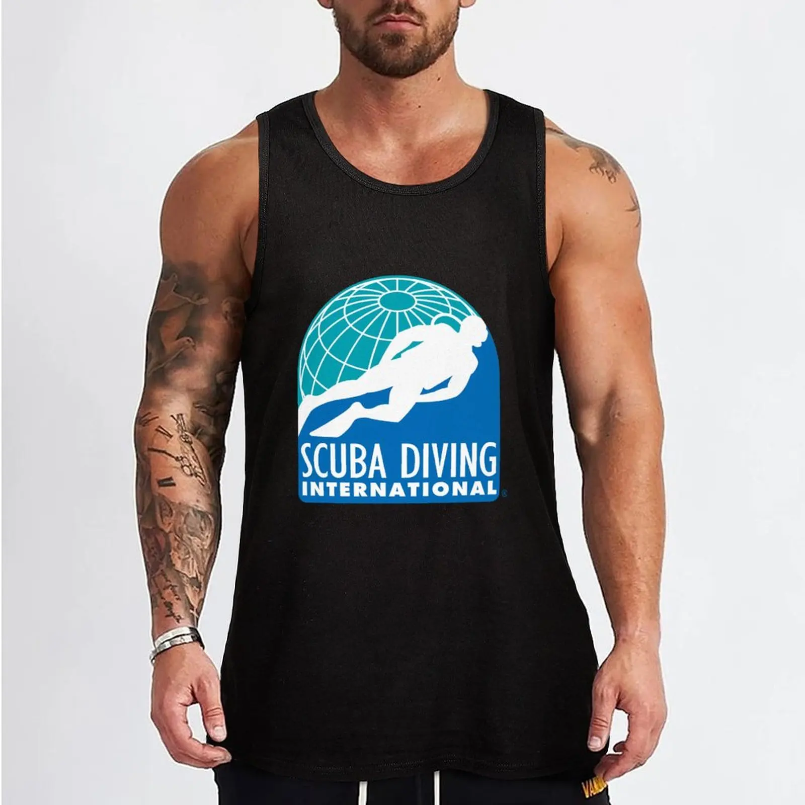 Scuba Diving International (SDI)-Official Logo Tank Top t shirt Man clothes for gym