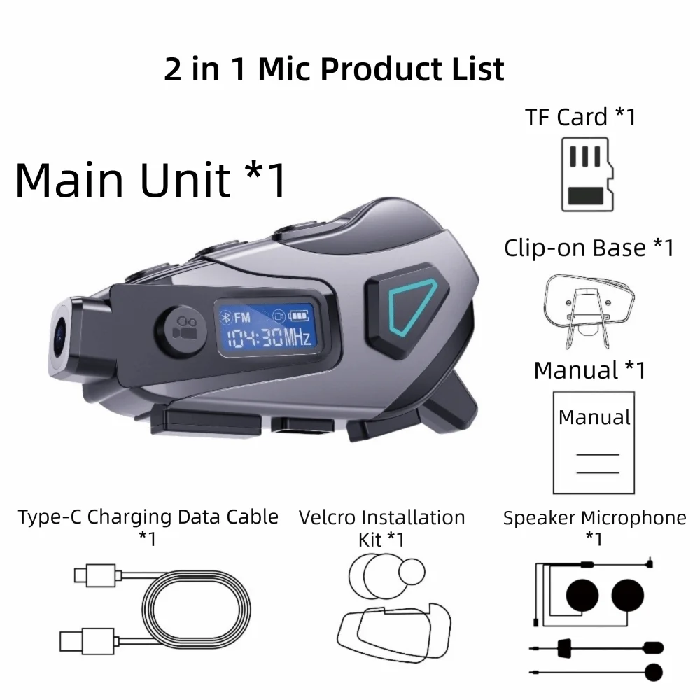 waterproof-ipx8-helmet-bluetooth-headset-dvr-record-hifi-sound-helmet-headset-noise-cancellation-helmet-earphone