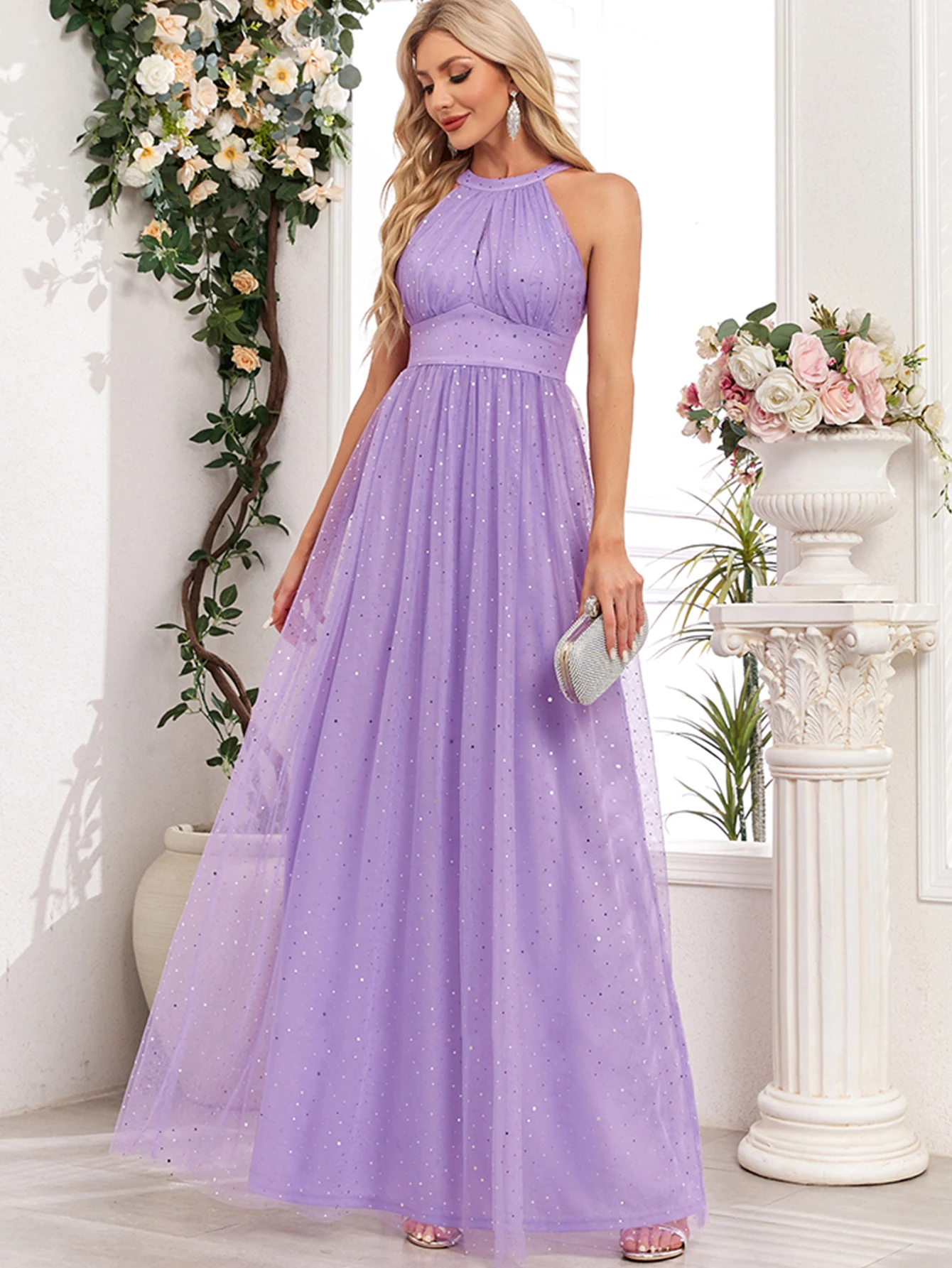 Vestidos de noche largos sexis y elegantes de gasa para boda y graduación, vestido de fiesta de cumpleaños de lujo para mujer, vestido maxi de verano con lentejuelas