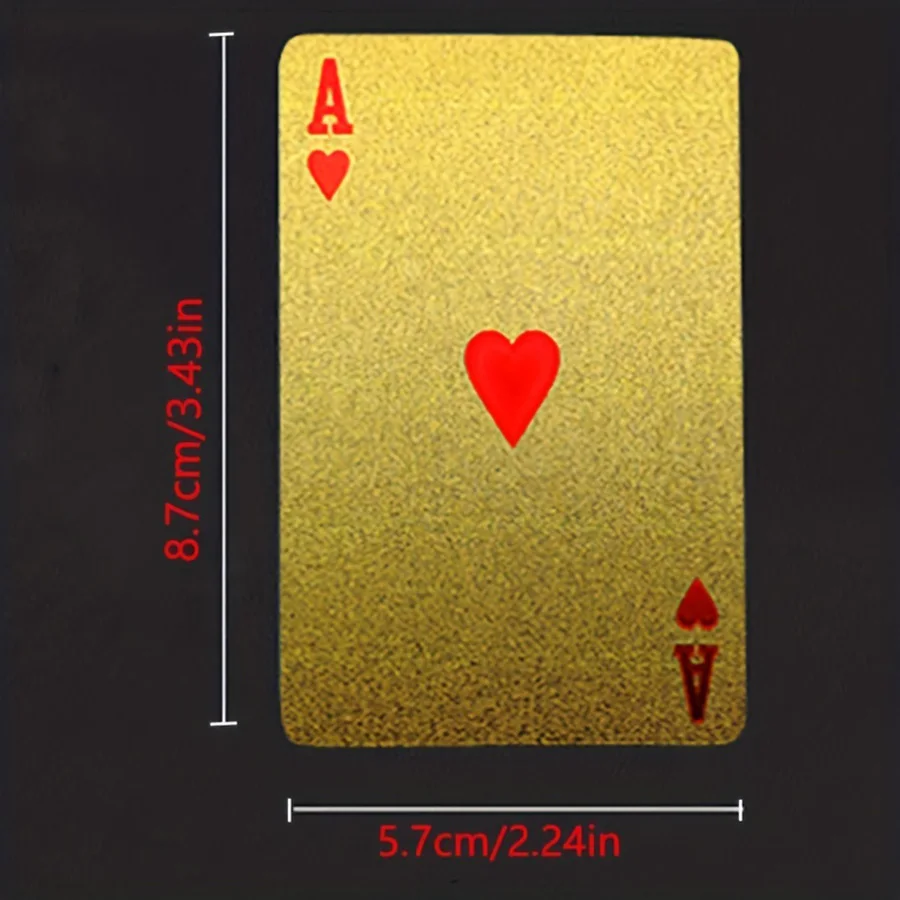 1 قطعة بطاقة لعب من رقائق الذهب بطاقة لعب الدولار الذهبي مقاومة للماء، قابلة للغسل، لعبة ترفيهية متينة للحفلات
