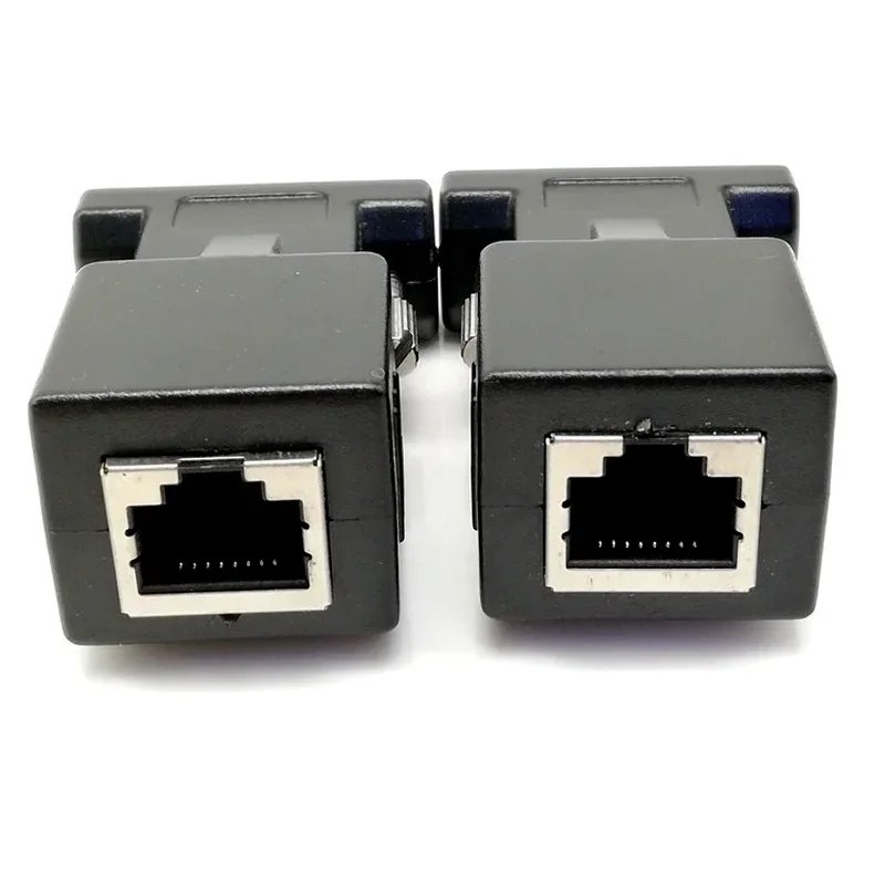 15pin VGA Female To RJ-45 Female Connector Card VGA RGB HDB Extender To LAN CAT5 CAT6 RJ45 Network Ethernet Cable Adapter