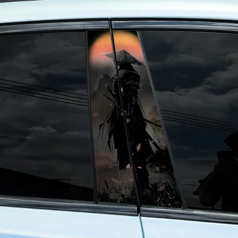 

1PC Samurai JDM Car Stickers Car Doors Pillar Sunscreen Vinyl Decals DIY Auto B Pillar Waterproof Cover Scratches Decoration