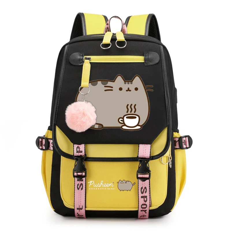 Pusheen The Cat Pattern Large Capacity Backpack Outdoor Travel Bag Computer Bag for Students Leisure Backpack Y2k Fashion Toys