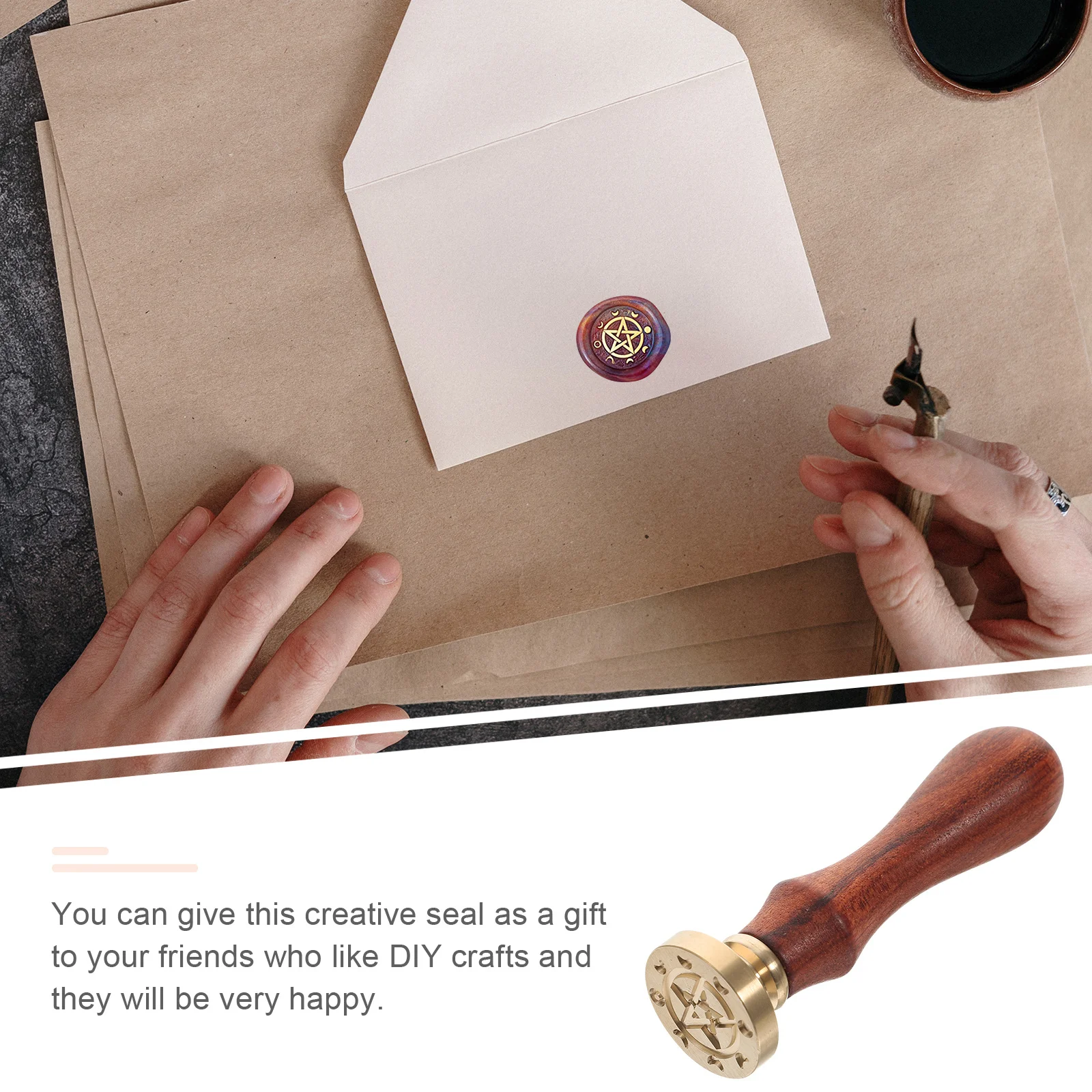 

Style Wax Seal Set Copper Head Dismountable Retro Envelope Seal DIY Crafts Wedding Invitations Gift Packing