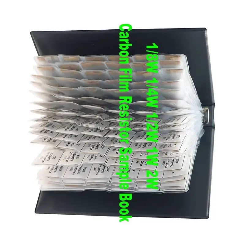Mix Fixed Carbon Film Resistors Sample Book 0.125W 0.25W 0.5W 1W 2W 0 ohm -10M 5% DIY Resistor kit