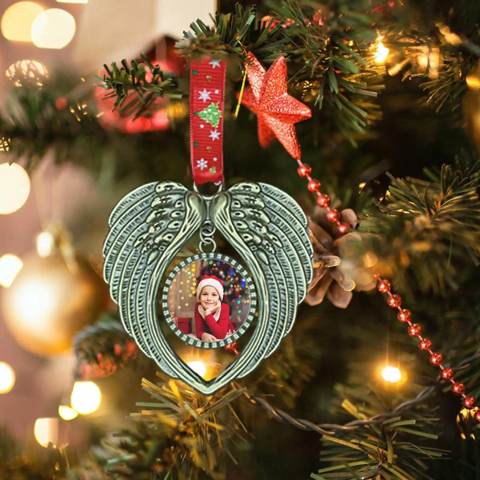 Weihnachts schmuck Engels flügel | Ein Stück meines Herzens ist im Himmel Ornament für Weihnachts baum | ang