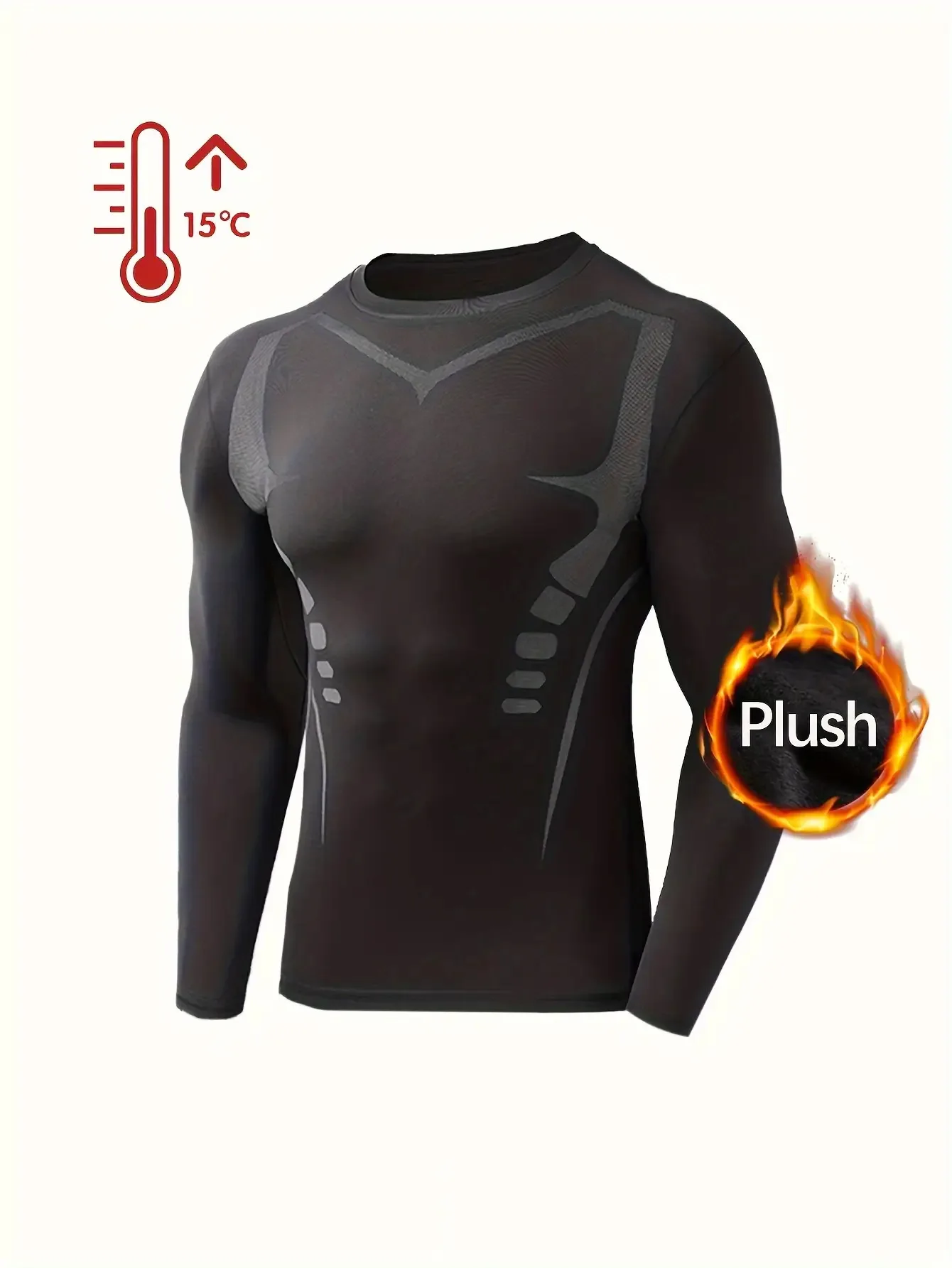 

Men's sports warm top, compression elastic long-sleeved, training gym running, lightweight and flexible