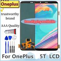 100% New Original AMOLED / TFT For Oneplus 5T 1+5T LCD Display Touch Screen With Frame Replacement Display For OnePlus 5T LCD