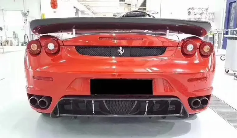 Real Carbon Fiber Bumper Front Lip Splitter+ Rear Diffuser+Side Skirt+ Spoiler+ Engine Hood Protector For Ferrari F430 2005-2009