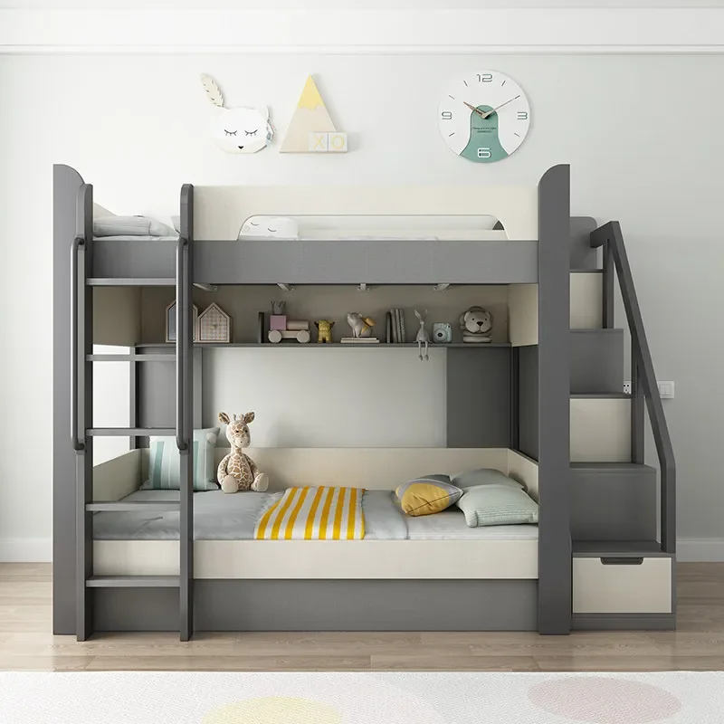 Hostel Drawer Wood Children Room Size House Double Kids Solid Wooden Queen Frame Bunk Kids Loft Bed With Trundle