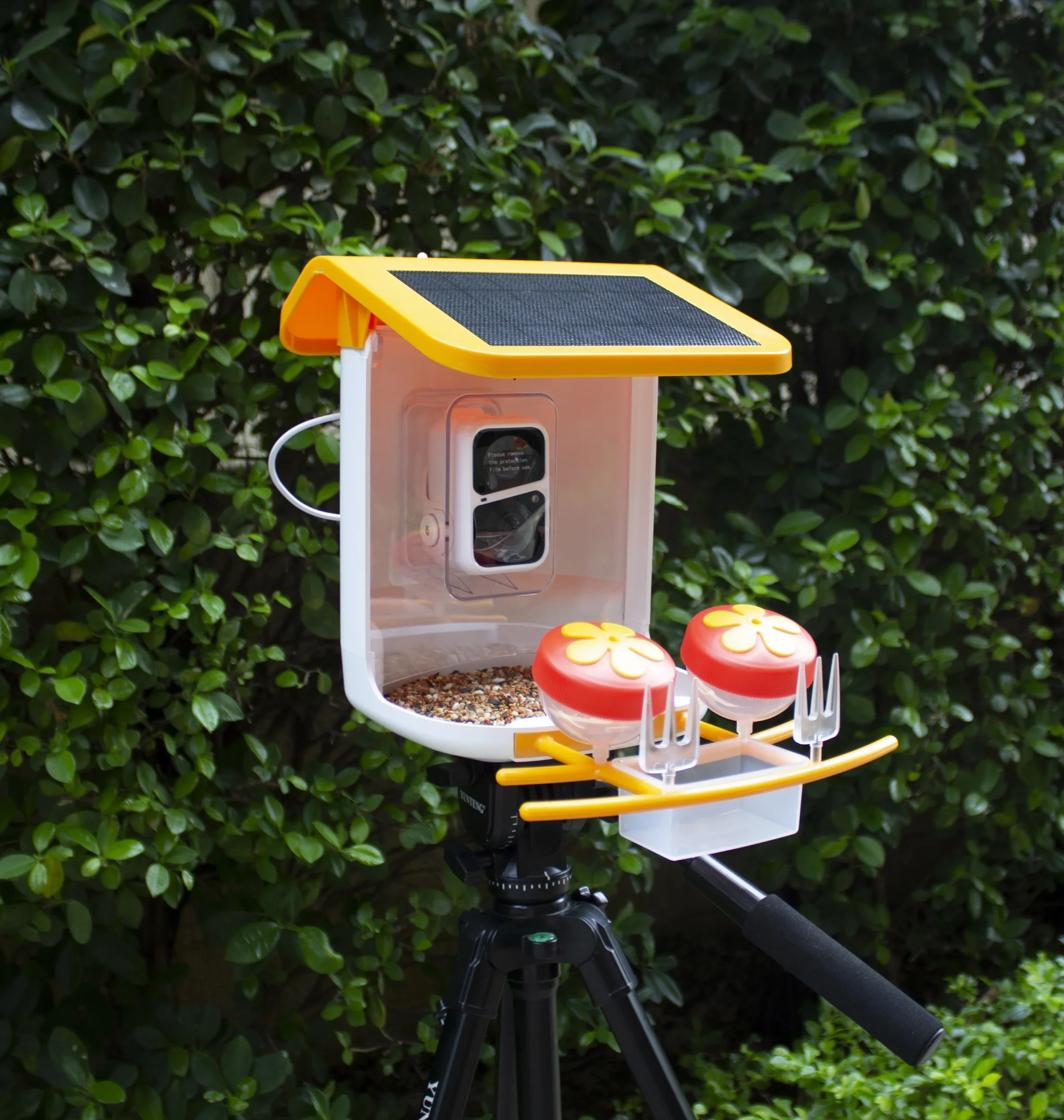 Solar Panel Bird Feeder With Smart Bird Cabin WiFi AI Camera Auto Capture Smart Bird Feeder With Camera