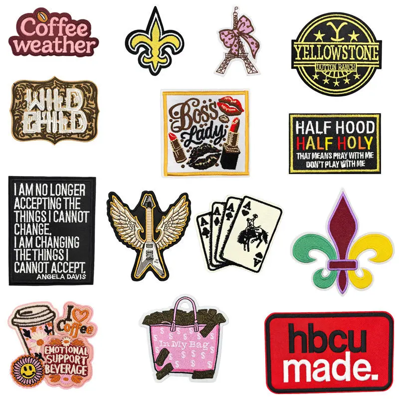 Country Western Embroidered Patch Letter Patches for Shoes Clothing Decoration