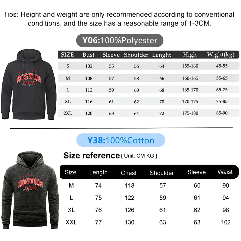 America Original Boston City Letter Print Men Hoodie fur-liner Pullover Black Loose Fleece Hoodies Man Hoody Casual Clothing