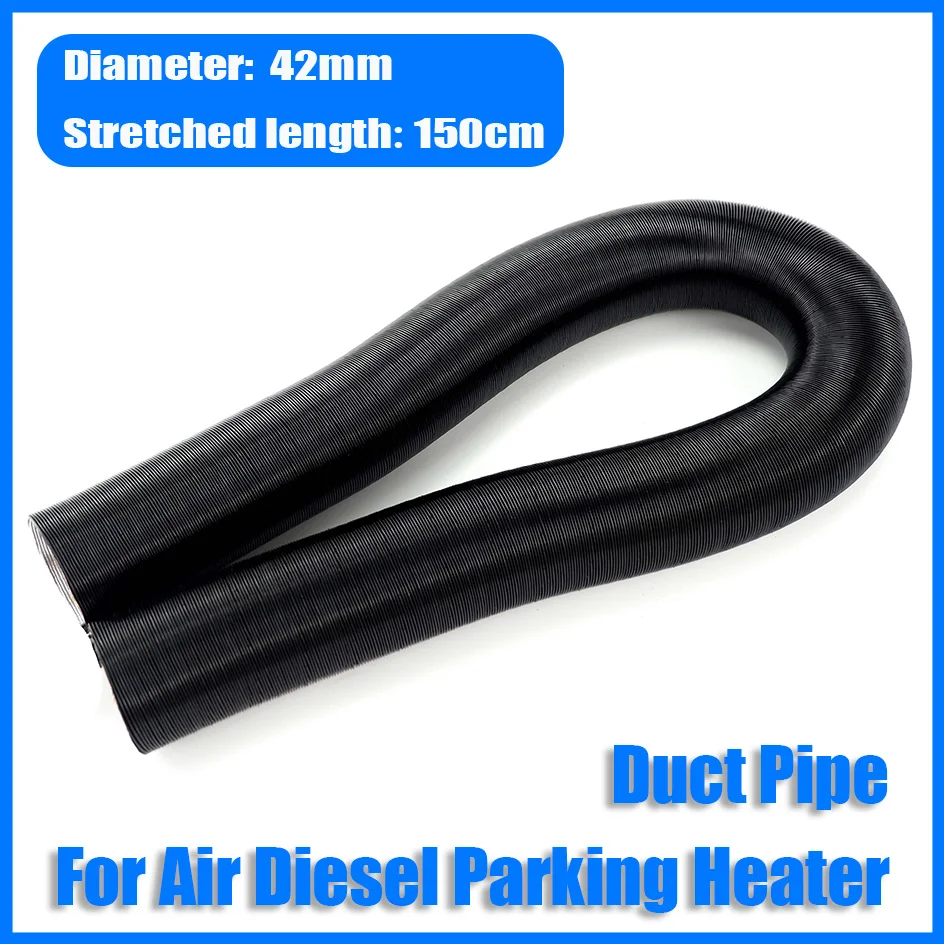 For Air Diesel Parking Heater Ducting Duct Pipe Tube Hose 42mm Stretched Length 150cm For Eberspacher Airtronic Webasto