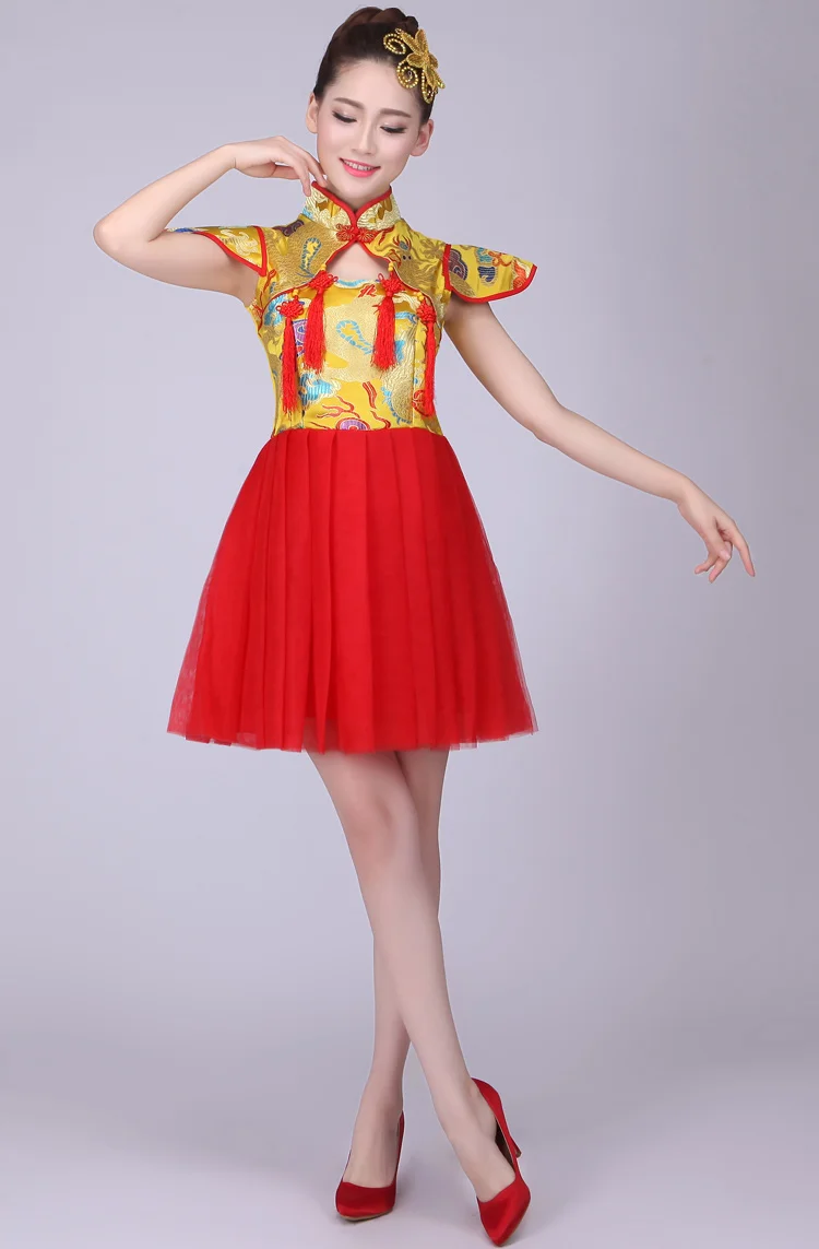 Ladies Chinese style Yangko dance drum costume female modern dance costume national classical dance folk music costume