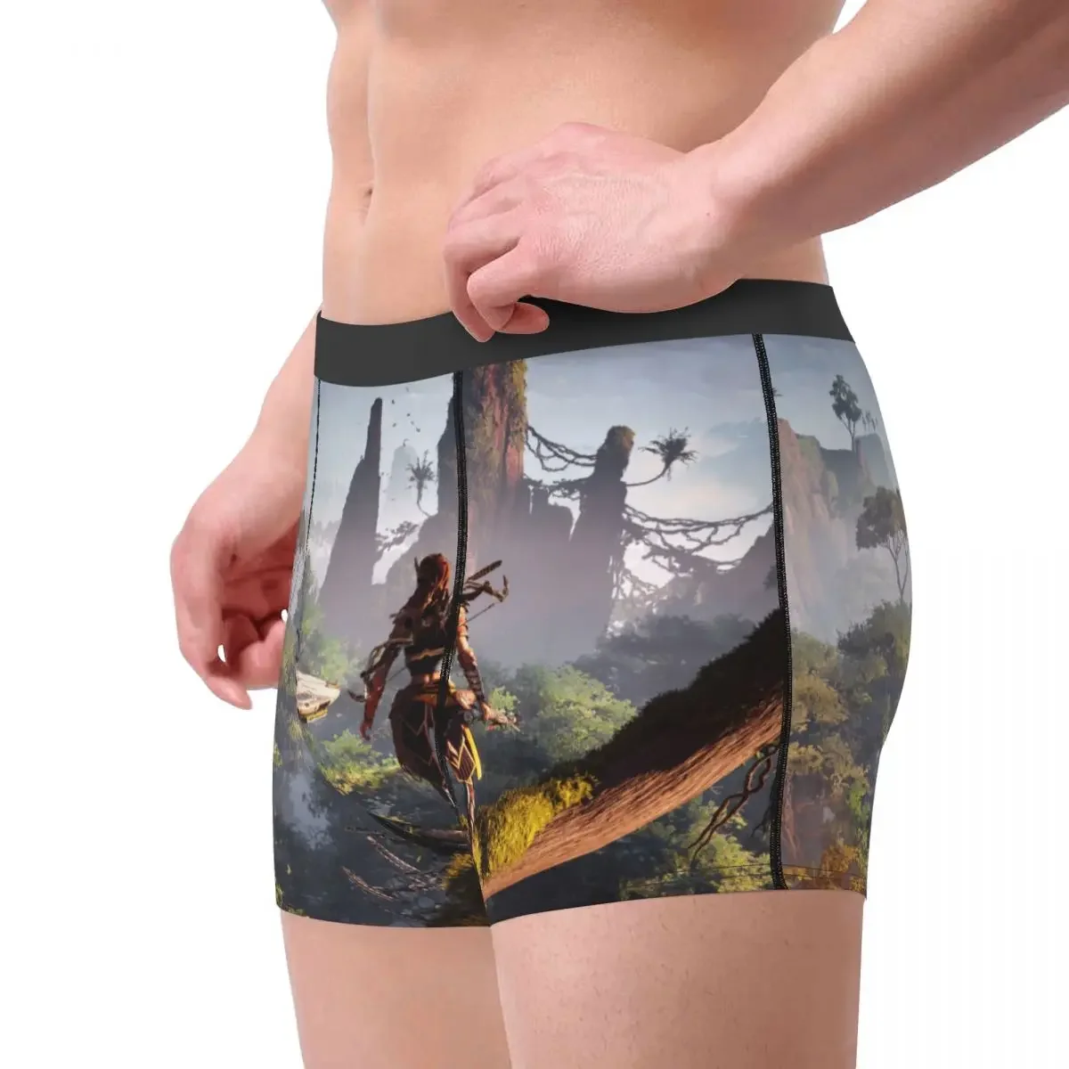 Men Horizon Zero Dawn Adventure Game Boxer Briefs Shorts Panties Mid Waist Underwear Aloy Anime Male Sexy S-XXL Underpants