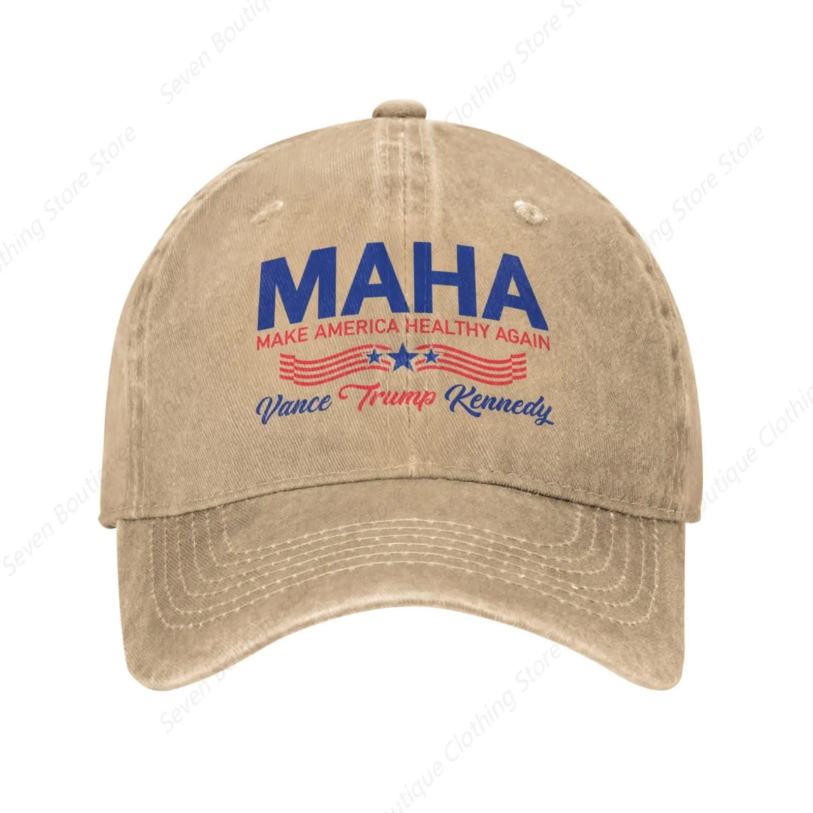 Maha Make America Healthy Again sombrero de vaquero ajustable, sombrero de papá, gorras de sol Unisex, Natural