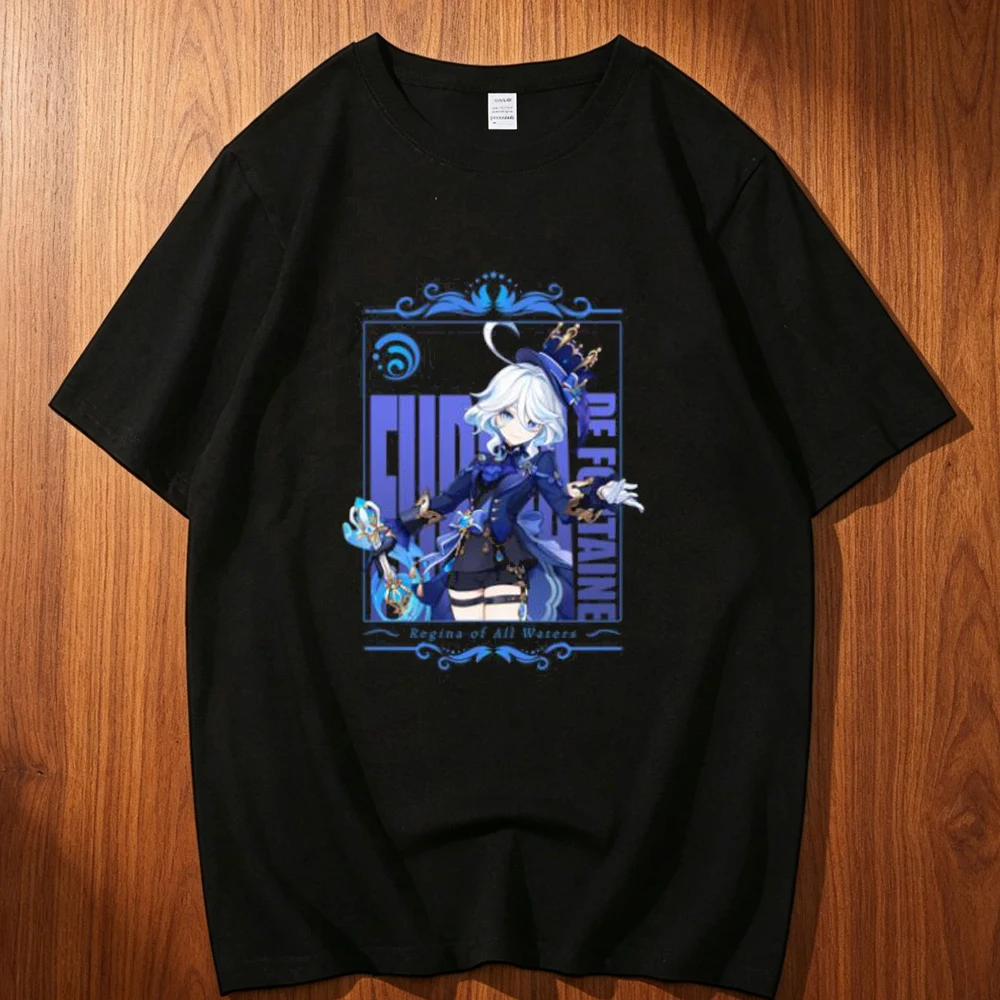 Genshin Impact Furina cotton tshirt teen Grunge streetwear harajuku  aesthetic shirt aesthetic korean clothes Y2k Vintage