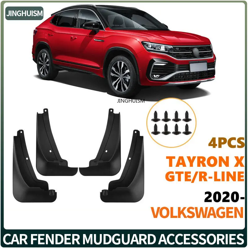 For VW Volkswagen Tayron X GTE R-Line 2020-2025 Fender Mud Flaps Accessories Mudguards Black Vehicle Exterior Decor Modification
