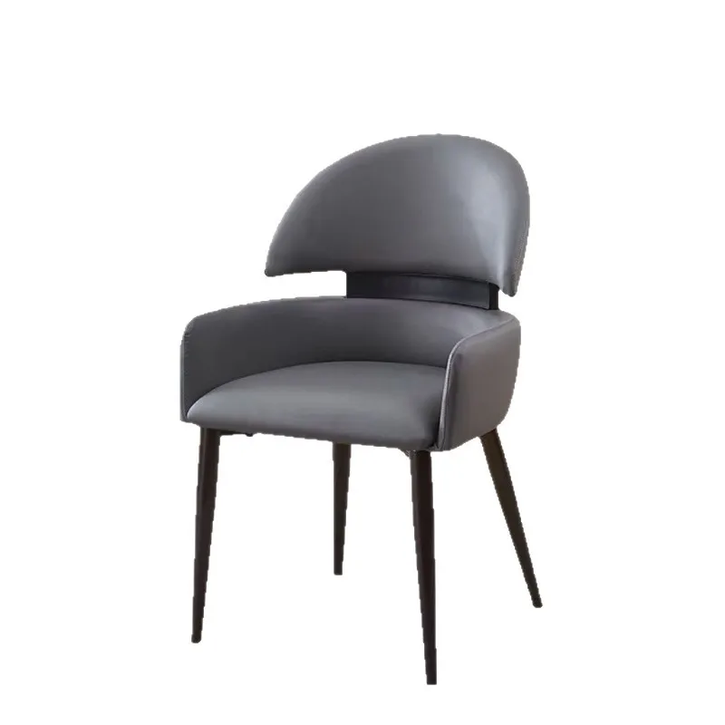 

*&Italian Style Modern Minimalist Eco-Friendly Dining Chair Home Hotel 2025 New Light Luxury Long Sitting Backrest Metal