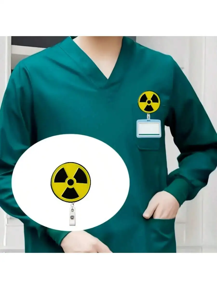 [2D Flat] 1 carrete de insignia retráctil nuclear-Clip acrílico duradero, adecuado para enfermeras y trabajadores de oficina, regalos de equipo