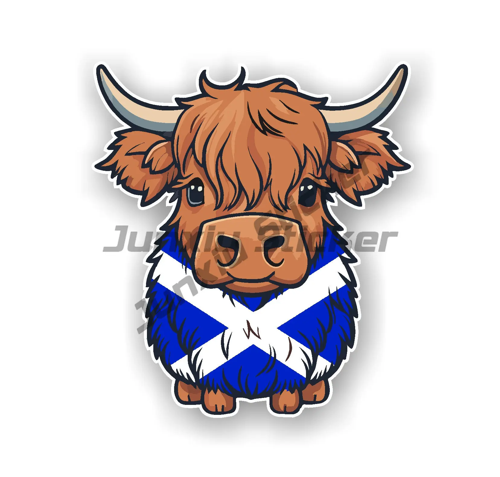 Funny Highland Cow Vinyl Stickers Cute Sheep Lamb with Scottish Flag St Andrews Flag Vinyl Decal Car Van Toolbox Caravan Laptop