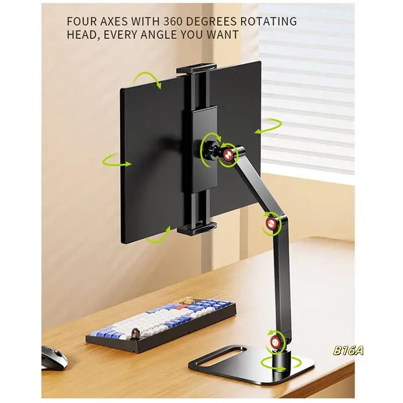 3X Portable Monitor Stand Adjustable 360° Swivel Bracket Tablet Holder Compatible With Tablet Desktop Clamp Stand