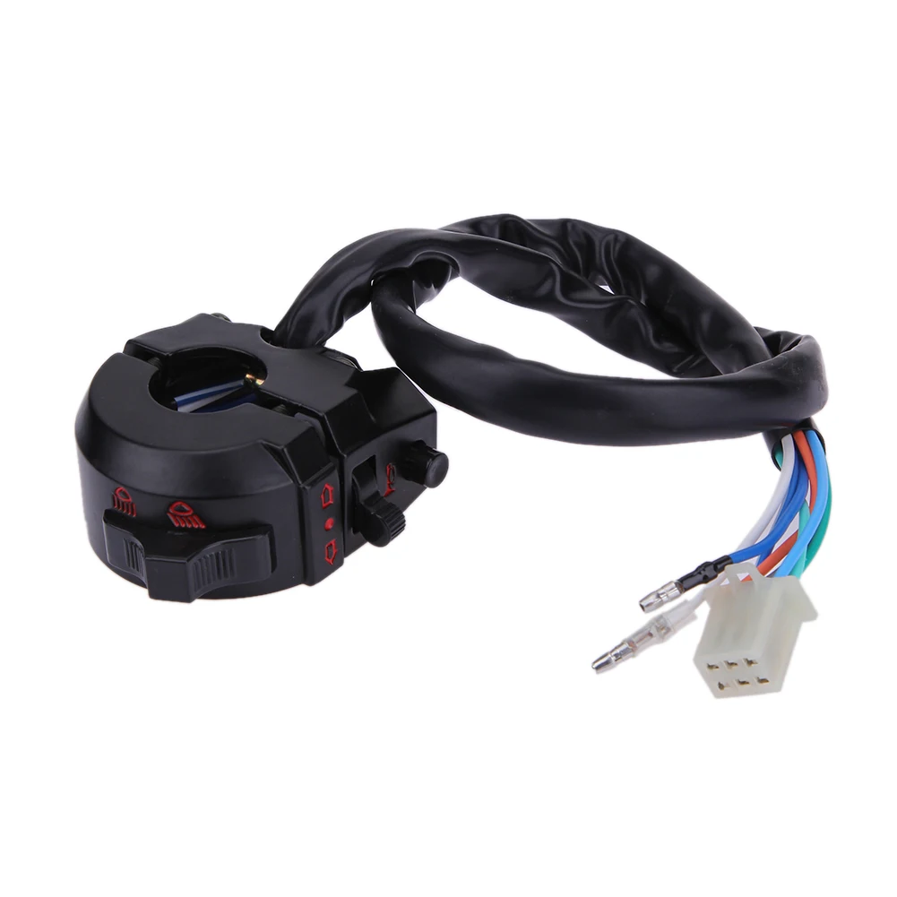 Motorcycle Dual Sport ATV Handlebar Left Side Control Switch High/Low Beam Light Turn Signal Horn Switches for XL XR Motorbike