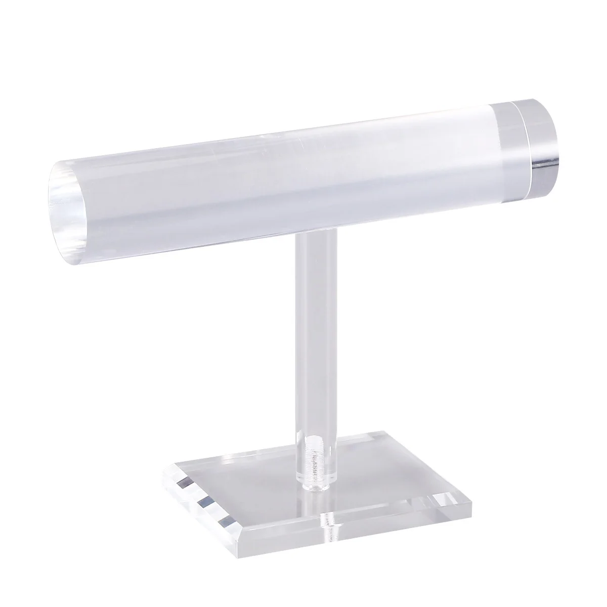 

Bracelet Display Stand Clear Acrylic 13Cm Height 18Cm Width Single Layer T-Bar Jewelry Holder For Watches Bangles Necklaces Hair