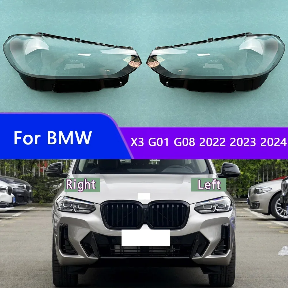 

For BMW X3 G01 G08 2022 2023 2024 Front Headlight Cover Headlamp Lamp Shell Transparent Lampshade Lens Plexiglass