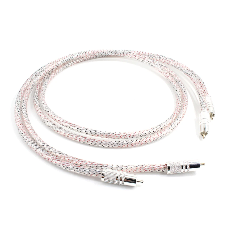 Para Nordost Valhalla 7N posrebrzany kabel Audio RCA Interconnect z pozłacanymi złączami wtyczka RCA