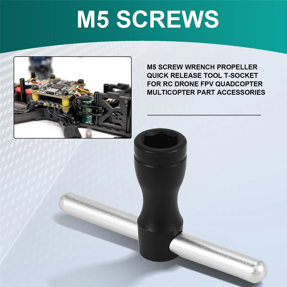 BFYL-M5 Винтовой ключ Пропеллер Быстроразъемный инструмент Т-образный разъем для радиоуправляемого дрона FPV Квадрокоптер Мультикоптер Запчасти Аксессуары