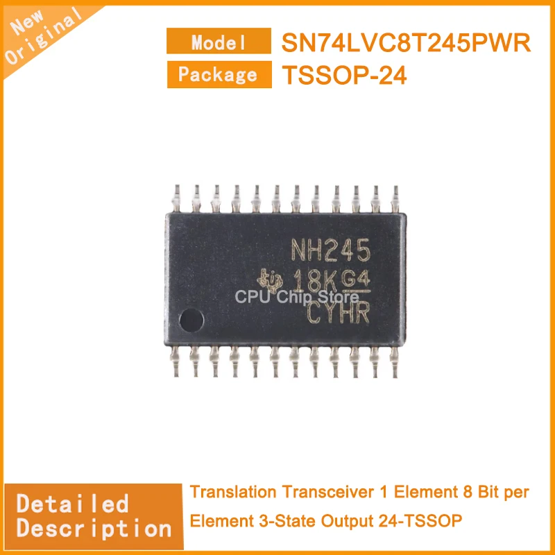 10Pcs/Lot New Original SN74LVC8T245PWR SN74LVC8T245  Translation Transceiver 1 Element 8 Bit per Element 3-State Output 24-TSSOP